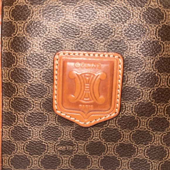 Celine Macadam Pattern Mini Boston Bag Handbag PVC x Leather Dark Brown - Picture 3 of 12